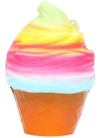 a rainbow sherbet cone
